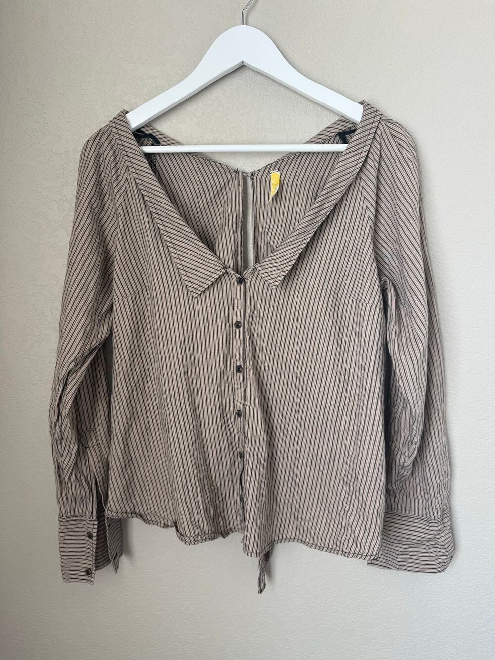 Vintage Free People Madison Button Down Top Y2K Size Small Prairie Cottagecore